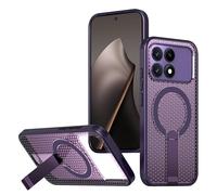 Wigento Funda magnética para Xiaomi Poco F8 Pro 5G, compatible con MagSafe, estructura de refrigeración, función atril, resistente a los golpes, recortes precisos (morado)
