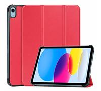 Wigento Funda para Apple iPad 10.9 2022 10.ª generación 3folt Wake UP Smart Stand Cover Rojo Tablet Funda