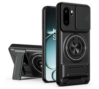 Wigento Funda para OnePlus 15R 5G, Camshield, soporte de anillo (negro)