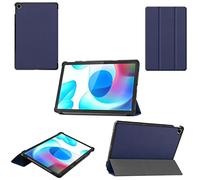 Wigento Funda para Oppo Realme Pad 10.4 3folt Wake UP Smart Stand Cover Azul Oscuro Tablet Funda