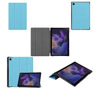 Wigento Funda para Samsung Galaxy Tab A8 2021 X205 X200 3folt Wake UP Smart Stand Cover Azul Claro Tablet Funda