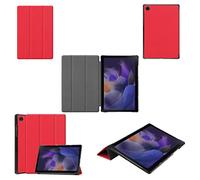 Wigento Funda para Samsung Galaxy Tab A8 2021 X205 X200 3folt Wake UP Smart Stand Cover Rojo Tablet Funda