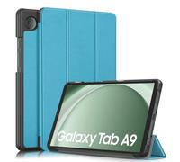 Wigento Funda para Samsung Galaxy Tab A9 3folt Wake UP Smart Stand Cover Azul Claro Tablet Funda Funda