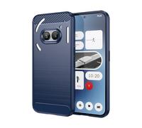 Wigento Funda para teléfono Nothing 2a resistente a los golpes con textura de carbono TPU para teléfono móvil, color azul
