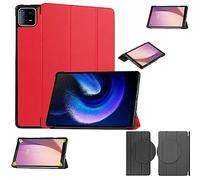 Wigento Funda para Xiaomi Pad 6 / Pad 6 Pro de 11 pulgadas 3folt Wake UP Smart Stand Cover Rojo Tablet Funda