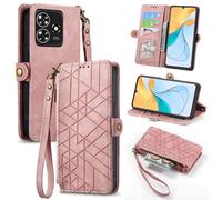 Wigento Funda para ZTE Blade A73 4G (piel sintética, con cierre de cremallera), color rosa