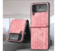 Wigento Funda plegable para Samsung Galaxy Z Flip4 con estampado geométrico 3D rosa