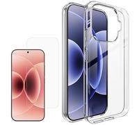 Wigento Juego de funda y cristal protector para Xiaomi 17T, funda de TPU 9H, protector de pantalla de cristal, protección de cámara, protección de 360 grados, juego de fundas transparentes