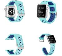 Wigento Para Apple Watch Series 9 8 7 41/6 SE 5 4 40/3 2 1 38 mm de alta calidad de plástico/silicona reloj reloj Smart Sport pulsera azul claro