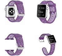 Wigento Para Apple Watch Series 9 8 7 41/6 SE 5 4 40/3 2 1 38 mm de alta calidad de plástico/silicona reloj reloj Smart Sport pulsera púrpura