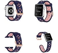 Wigento Para Apple Watch Series Ultra 1 + 2 49 mm 9 8 7 45/6 SE 5 4 44/3 2 1 42 mm plástico/silicona reloj Smart Sport pulsera rosa púrpura