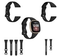 Wigento Para Fitbit Versa 4 / Versa 3 / Sense Correa de plástico/silicona para hombres/Tamaño L Negro Reloj