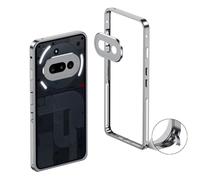 Wigento Para Nothing Phone 3a Marco de Metal Disipación de Calor Cámara Anillo Protección Funda Gris