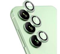 Wigento Para Samsung Galaxy S24 Plus Anillo de Aluminio Cámara + H9 Tempered Duro Cristal Verde