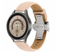 Wigento Para Samsung Galaxy Watch 6/5/4 40 44 mm/Watch 5 Pro 45 mm/Watch 6/4 Classic 43 47 mm/42 46 mm reloj de cuero genuino correa V 'B' de repuesto pulsera de brazo rosa