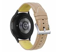 Wigento Para Samsung Galaxy Watch 6/5/4 40 44 mm/Watch 5 Pro 45 mm/Watch 6/4 Classic 43 47 mm/42 46 mm reloj de cuero genuino correa V 'A de repuesto brazo banda caramelo