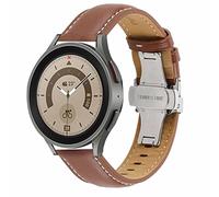 Wigento Para Samsung Galaxy Watch 6/5/4 40 44 mm/Watch 5 Pro 45 mm/Watch 6/4 Classic 43 47 mm/42 46 mm reloj de cuero genuino correa V 'B' repuesto brazo banda café