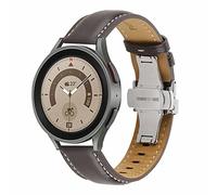 Wigento Para Samsung Galaxy Watch 6/5/4 40 44 mm/Watch 5 Pro 45 mm/Watch 6/4 Classic 43 47 mm/42 46 mm reloj de cuero genuino correa V 'B' de repuesto pulsera de brazo marrón