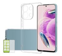 Wigento Para Xiaomi Poco M6 Pro 4G / Redmi Note 13 Pro 4G Silicona TPU Transparente + 0.26 H9 Cristal Teléfono Móvil Funda Protectora