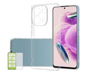 Wigento Para Xiaomi Poco M6 Pro 4G / Redmi Note 13 Pro 4G Silicona TPU Transparente + 0.26 H9 Cristal Teléfono Móvil Funda Protectora