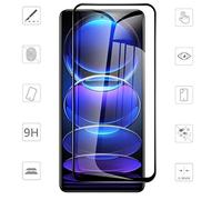 Wigento Para Xiaomi Poco X5 Pro 5G / Xiaomi Redmi Note 12 Pro 5G / 12 Pro Plus 5G 2X Pantalla 3D Full LCD H9 Cristal Duro Negro Protector de Pantalla Cristal Protector de Pantalla Cristal