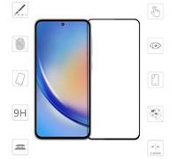 Wigento Protector de pantalla para Samsung Galaxy A55 1 x pantalla 3D Full LCD H9 de cristal duro negro