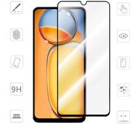 Wigento Protector de pantalla para Xiaomi Redmi 13C 2X 3D Full LCD H9 de cristal duro negro