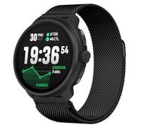 Wigento Pulsera magnética milanesa de acero inoxidable para Suunto Race 2, malla de acero, color negro