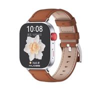 Wigento Reloj inteligente de piel para Huawei Watch Fit 5 4 / Fit 5 4 Pro / 3 Marrón Plata