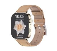 Wigento Reloj inteligente de piel para Huawei Watch Fit 5 4 / Fit 5 4 Pro 3 reloj marrón dorado