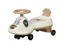 Wiggle Car Coche con música, luz, antivuelco, Giro silencioso, Rueda giratoria, Movimiento de Giro for dirigir. A Partir de 2 años. Scooter(Beige,Normal Wheel)
