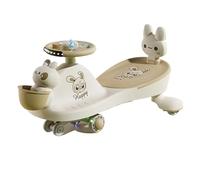 Wiggle Car Coche oscilante con música, luz y balanceo, Rueda giratoria y Destello silencioso, Movimiento de Giro for dirigir Scooter(Bruin,No Push Handle)