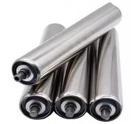 WIGING 4 Piezas Rodillos transportadores, Tubo de Acero galvanizado, Rodillos duraderos para fábricas, cortadoras de césped Logística y Transporte, Acero galvanizado Reemplazo(5x29cm)
