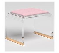 WIGING C Taburete de ducha de acrílico, asiento de baño transparente con cojín acolchado, taburete de maquillaje sin montaje, tamaño de cactus 32 x 23 x 25 cm, para uso en baño y salón