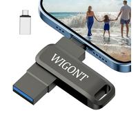 WIGONT Pendrive para iPhone 128 GB, Memoria USB para iPhone Pen Drive Almacenamiento Externo para Guardar más Fotos y Vídeos, Pendrive iPhone i0S/iPad/PC, Adaptador Type C Separado Incluido.