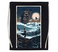 Wigoro El Castillo Ambulante De Howl Gimnasio Viajar Bolso Con Cordón Negro Gym Travel Bag