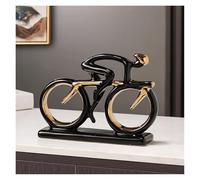 WIGSELBL Adorno de bicicleta de cerámica, escultura artística para decoración del hogar, estatuas abstractas, acento moderno de escultura de cerámica, estatuas decorativas para sala de estar (Nero)
