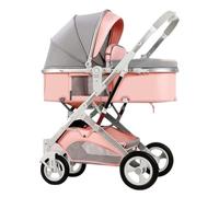 WIGSELBL Cochecito de bebé compacto 2 en 1 para recién nacido, convertible y plegable, para bebés de 0 a 36 meses, cochecito ligero con paraguas de aleación de aluminio (rosa)