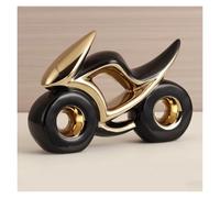 WIGSELBL Escultura de motocicleta de cerámica, estatuas abstractas, decoración de mesa, figuras de escritorio de motocicleta, decoración de estante para sala de estar, oficina, cocina (Nero)