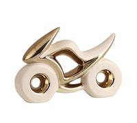 WIGSELBL Escultura de motocicleta de cerámica, estatuas abstractas, decoración de mesa, figuras de escritorio de motocicleta, decoración de estante para sala de estar, oficina, cocina (blanco)