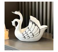 WIGSELBL Estante de cerámica con estatua de cisne, decoración moderna y minimalista de porcelana, soporte moderno para botellas, regalo único de inauguración de la casa para los amantes del vino