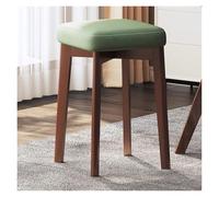 WIGSELBL Juego de 1 taburete portátil apilable de madera, sillas escolares sin respaldo con parte superior cuadrada, taburetes apilables, taburetes de cocina para aula, comedor (verde)