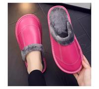 WIGSELBL Pantuflas de cuero de alta calidad con puntera cerrada, para interiores y hogar, sandalias planas informales para casa, pantuflas de oficina, regalo para mujeres y hombres (rosa-1, 38-39 EUR)