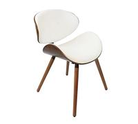 WIGSELBL Silla de comedor de mariposa, sillas de comedor modernas de mediados de siglo, tapizada de piel sintética de nogal con respaldo curvado, silla contemporánea para cocina, comedor, estilo