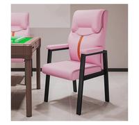 WIGSELBL Silla de recepción de cuero resistente con brazo acolchado y respaldo ancho, silla de escritorio de oficina ejecutiva sin ruedas para sala de reuniones y espera (rosa)