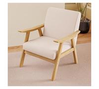 WIGSELBL Silla de sala de estar tapizada, sillón individual con asiento de salón y patas de madera, silla de lectura para dormitorio, sala de espera (lino-1)