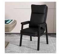 WIGSELBL Sillas de oficina ejecutiva, silla de recepción de cuero con reposabrazos y patas de metal, sillón tapizado para reuniones, conferencias, asientos de invitados para sala de espera (Nero)