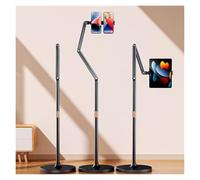 WIGSELBL Soporte de suelo ajustable para tableta, universal, giratorio de 360 grados, soporte de metal para tableta, soporte de teléfono para sofá cama, elegante soporte de suelo ajustable para iPad