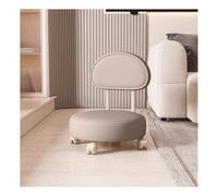 WIGSELBL Taburete rodante con respaldo, mini taburetes de cuero para zapatos, taburete portátil multiusos con ruedas giratorio de 360°, taburete móvil para el hogar, la oficina (marrón)