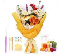 WIGUROE Kit de ganchillo de ramo, kit de ganchillo para principiantes con tutorial en video paso a paso, kit de tejer de bricolaje, una sorpresa de Navidad para madre y abuela